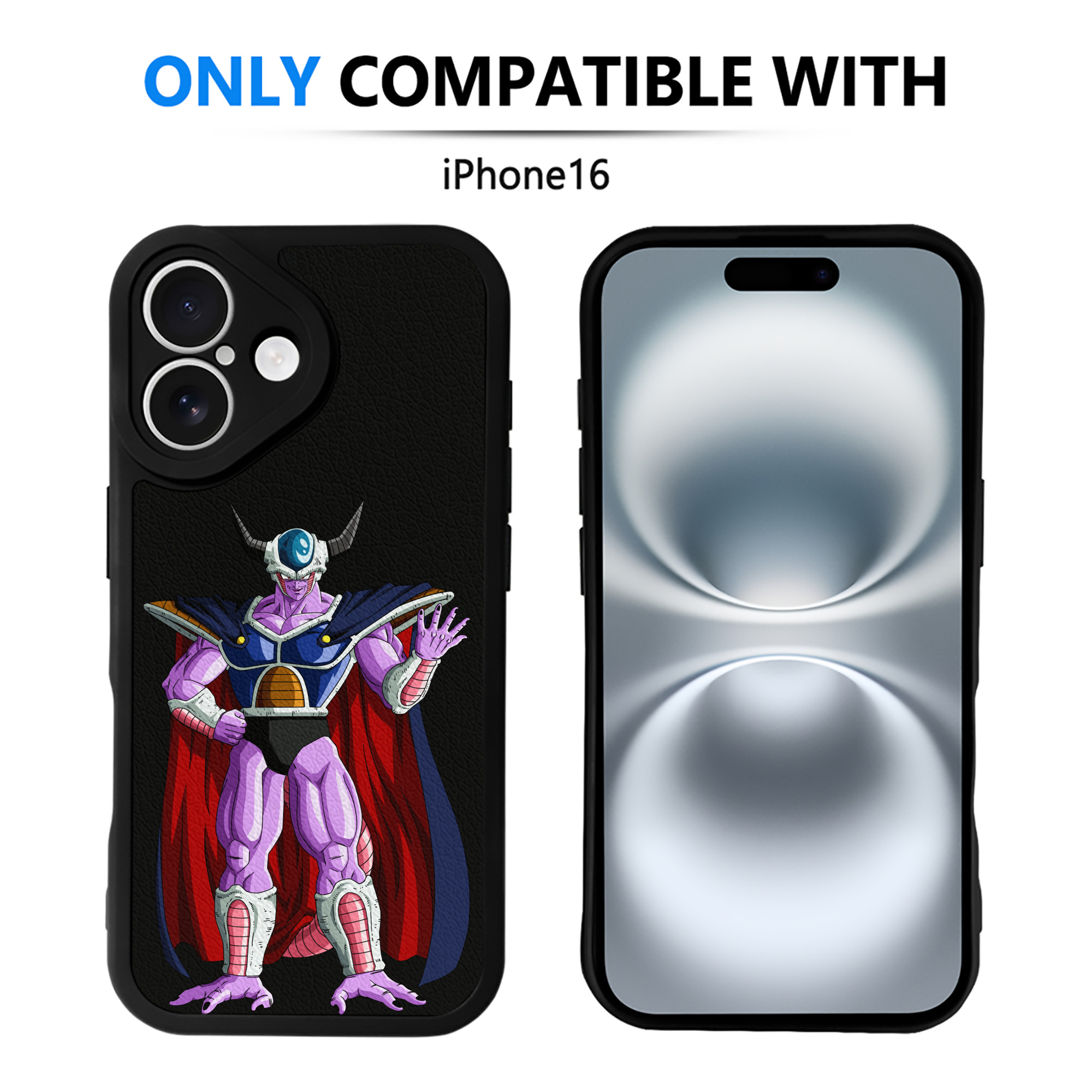 （画像用） ドラゴンボール コルド大王 DRAGON BALL King Cold 【iPhone 16シリーズ対応】シリコンスマホケース（レザー調） 材質：シリコン
